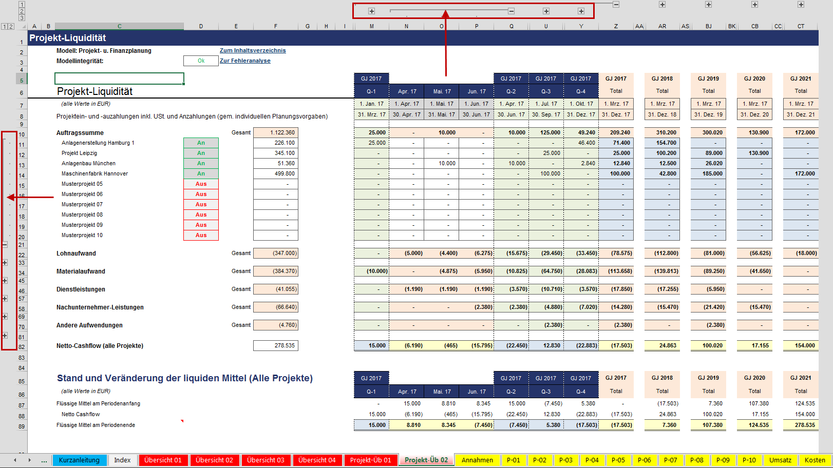 Excel Finanzplan Tool Projekt